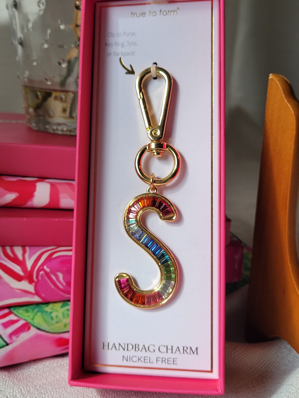 True To Form Gold Rainbow 'S' Handbag Charm